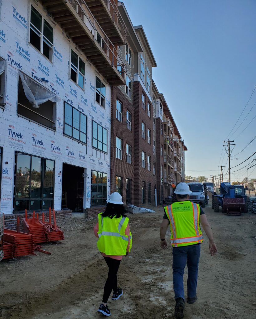 Fairfield New Development team at an apartment construction site.