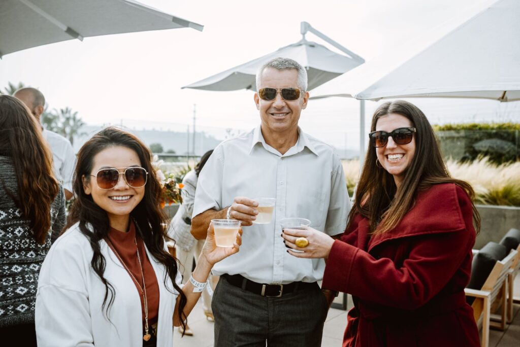 Fairfield employees happy to socialize face to face again at our Back to the office happy hour at our brand new corporate office.