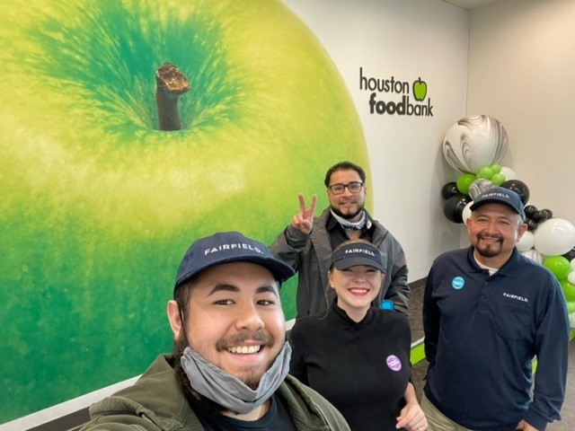 A group of Fairfield associates volunteer at the Houston foodbank.