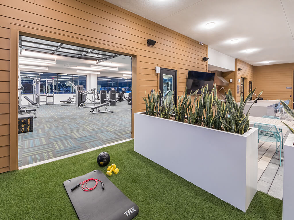 Fitness Center Outdoor Area at Embark Apartments in Fremont CA