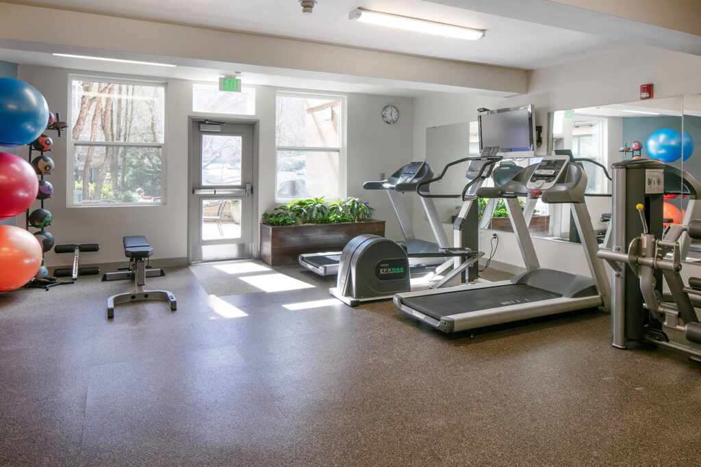 fitness center at collins circle apartments in portland or