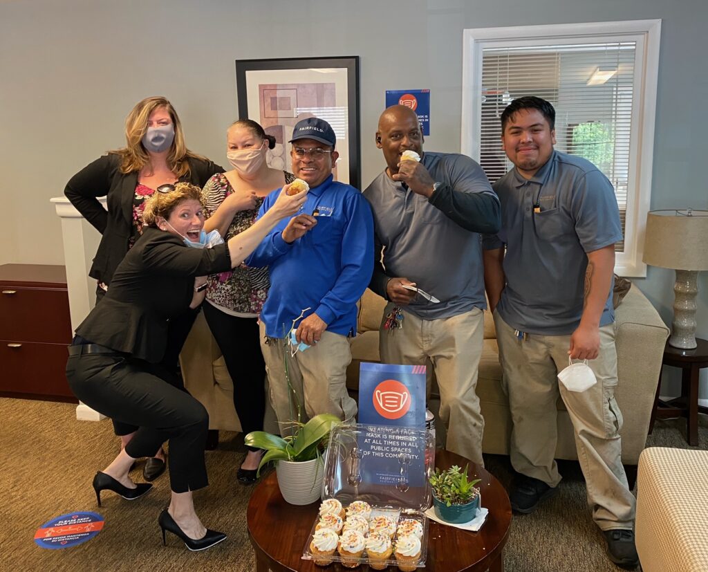 Fairfield team with cupcakes