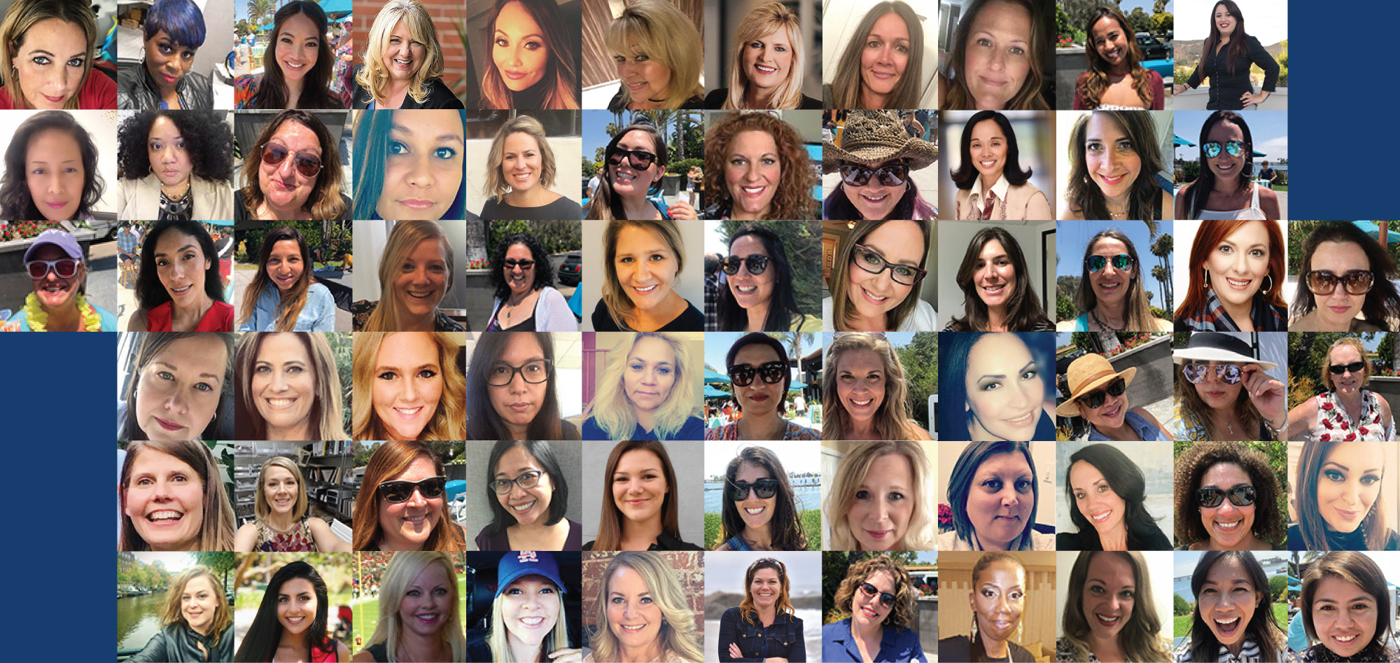 A collage of many women Fairfield associates.