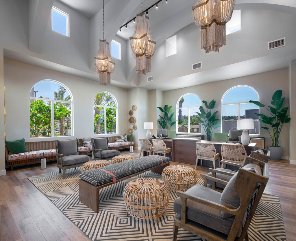 leasing office lobby at the seaton apartments in san diego ca