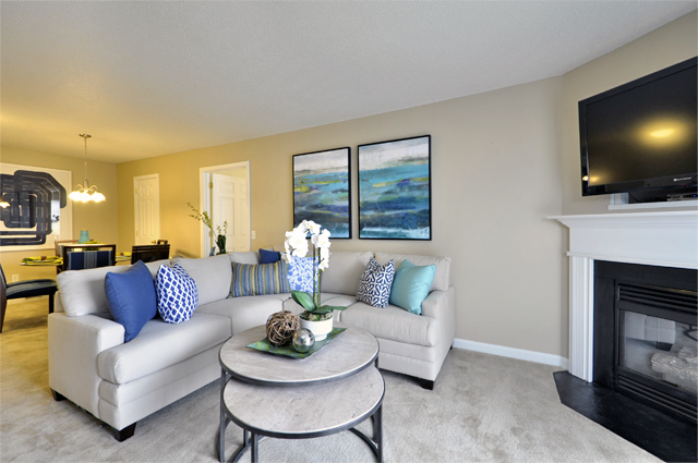 Living room at Windshire Terrace Apartments in Middletown, CT.