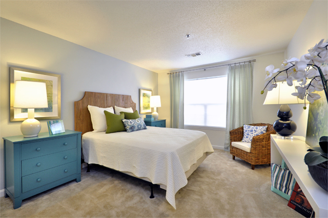 Master bedroom at Windshire Terrace Apartments in Middletown, CT.