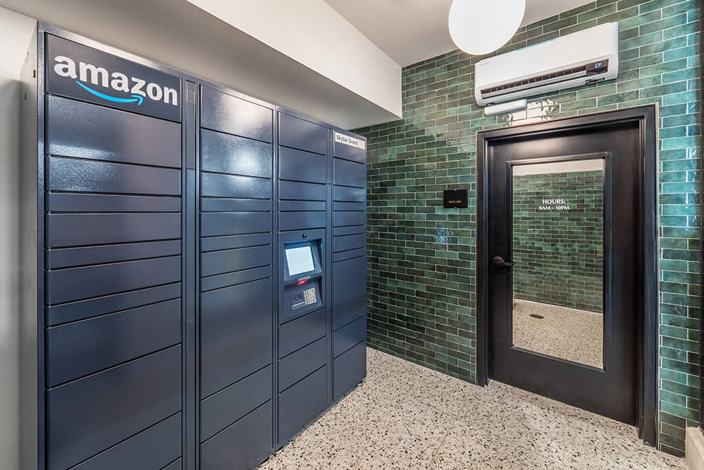 Amazon locker at Skylar Grand in Portland