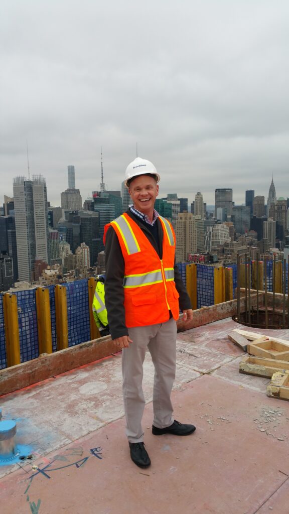 Property Manager Greg Morehead at a construction site