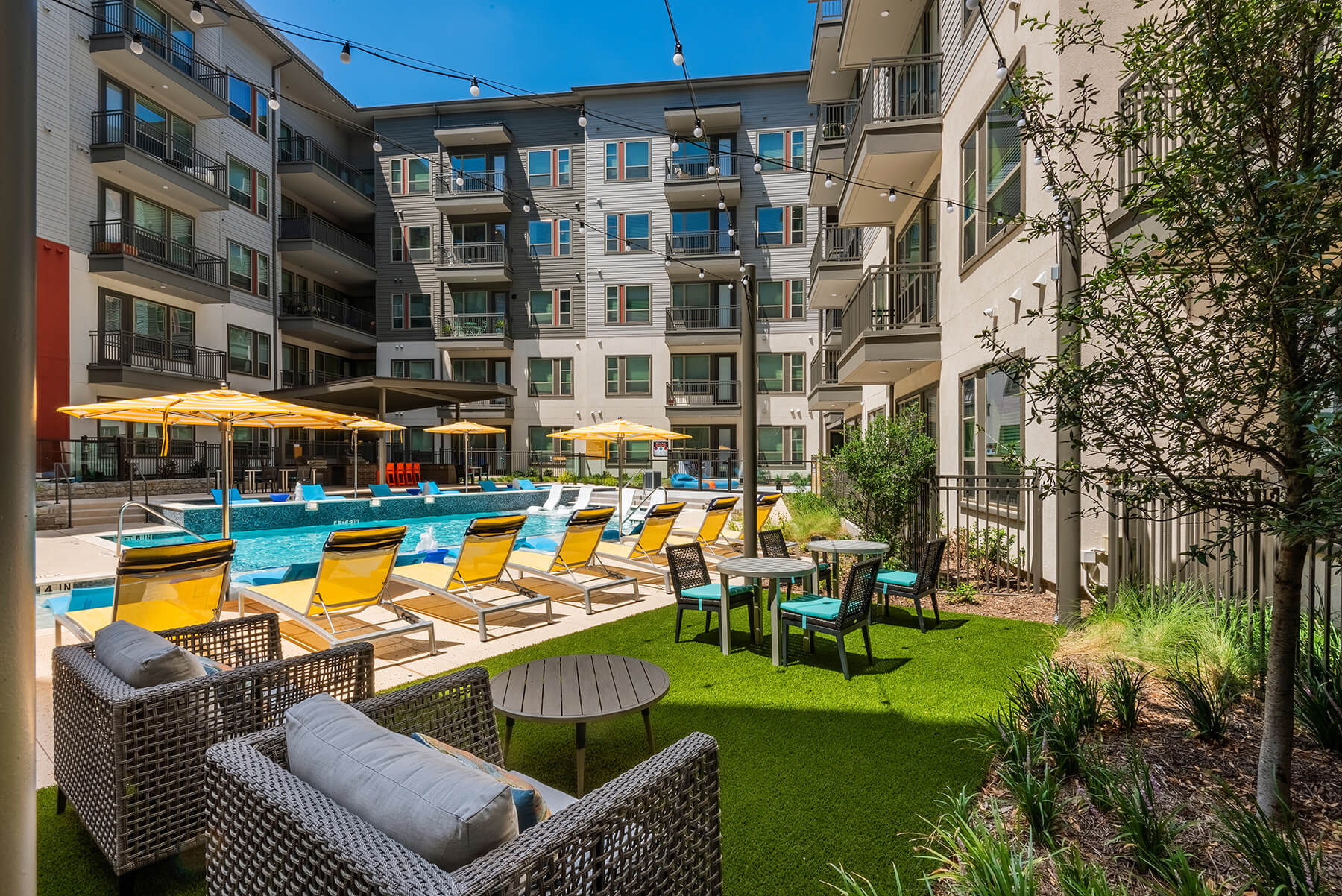 Pool Deck at Opal Legacy Central in Plano TX