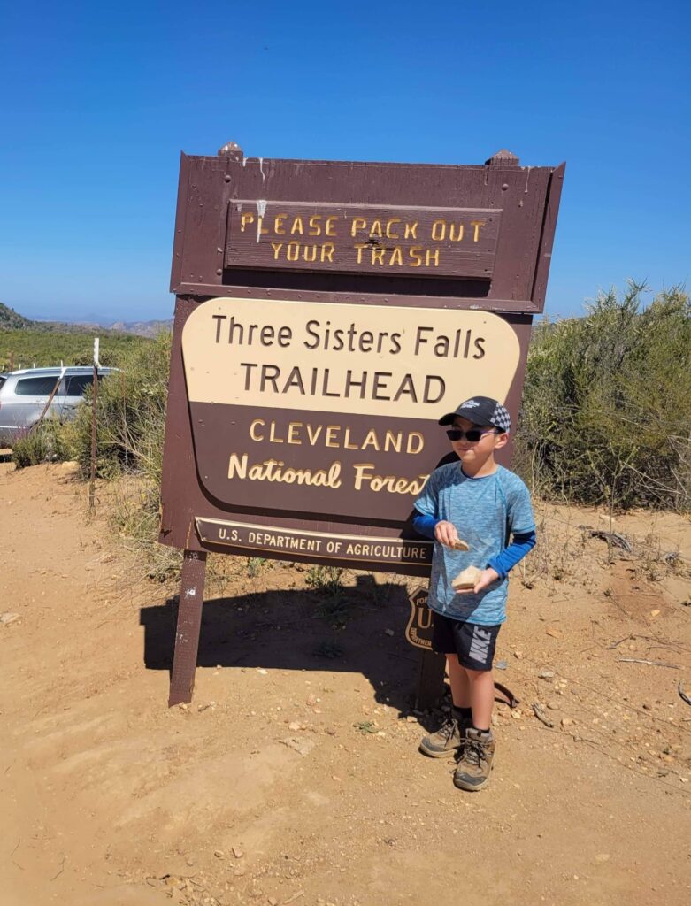 Peter's son at the Three Sisters hike trailhead